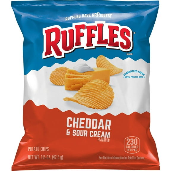 Ruffles® Potato Chips Cheddar & Sour Cream Snack Chips, 1.5 oz. Bag