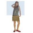 thumbnail image 1 of RG Costumes 91148-SV-L Sequin Flapper Child Dress - Silver, Large, 1 of 1
