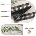thumbnail image 6 of Rectangle Rug 6x9ft Area Rug, Farm Watercolor Green Leaves Area Rugs for Living Room Bedroom, Welcome Text Linen Black Plaid Floor Mat Non-Slip Non-Shedding Carpet Indoor Accent Rugs, 6 of 9