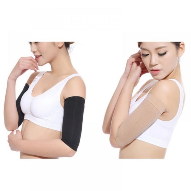 2 pares de mangas moldeadoras de brazos para mujer: mangas de compresión para tonificar los brazos y ayudar a moldear la parte superior del brazo.