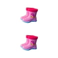 thumbnail image 3 of Ounissouiy Botas de lluvia cómodas y elegantes para cualquier ocasión Botas de lluvia de goma Zapatos Livianos Antideslizantes Impermeables Rosa [felpa añadida] 28.1 2Conjunto, 3 of 6
