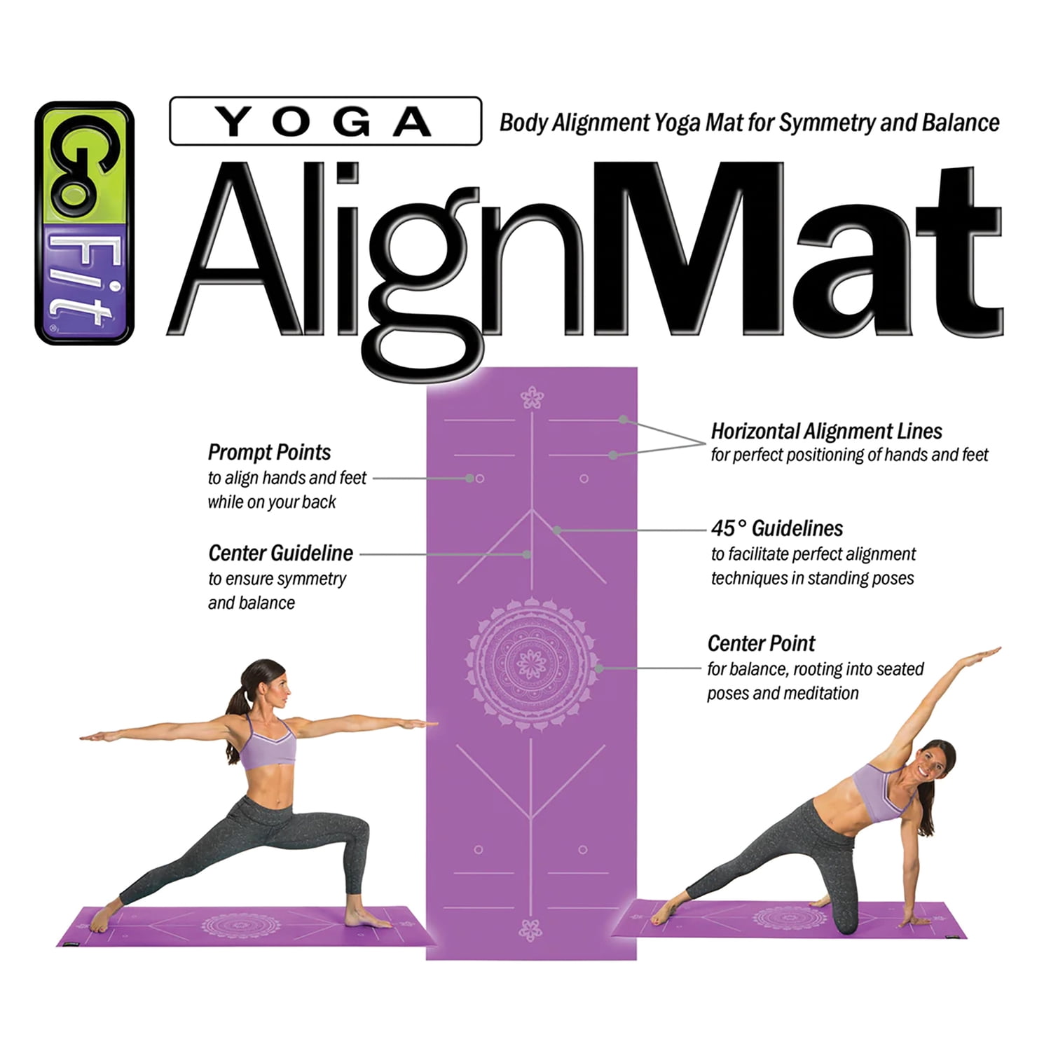 GoFit Printed Yoga Mat (Purple), GF-PYM-PPL