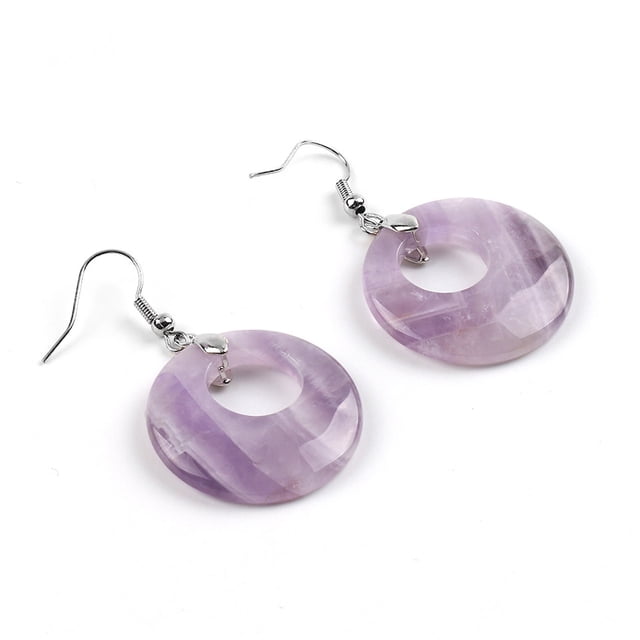 Onyx Boucles d'Oreilles en Cristal pour Femmes Pendentif Il de Tigre Rond Creux