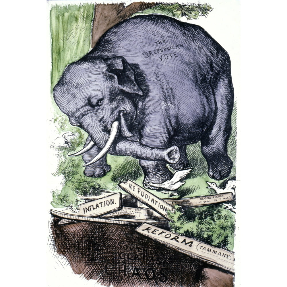 Stretched Canvas Art Nast Republican Elephant. /Nthe First