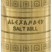 Alexander Home Greek Salt Mill, 9 Inch Tall, Manual Grinder, Brass