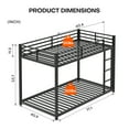 thumbnail image 3 of Kumix Bunk Bed Twin over Twin, Low Bunk Bed with Guardrails and Built-in Ladder, Metal Bunk Bed for Teens Adults, Twin Bunk Beds Frame for Bedroom, Noise Free, Easy Assembly, Black, 3 of 9