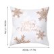 thumbnail image 3 of Ganfancp Oro y Blanco Feliz Navidad Pillowcovers 18X18 Pulgadas de Melocotón-Piel-Como Tela Pillowcase Navidad Decoración Fiesta de Invierno Decoración para Sofá Sofá Liquidación 1X Funda de Almohada, 3 of 5