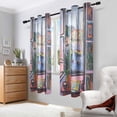 thumbnail image 2 of Yayeee Window Curtains Light Filtering 63"x52" Grommet Panel Pair Home Living Room Decor, Green Boat, 2 of 7