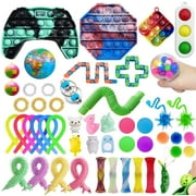 50 Pack Sensory Pop Fidget Packs Mini Keychain Pop Toys Set Kids Adults Stress Relief and Anti-Anxiety Toys Assortment