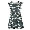 thumbnail image 5 of Nmnitkp Dresses for Girls Cute Summer Casual Floral Print Ruffle Short Sleeve Tiered Pleated Kids A-Line T-Shirt Dress Camouflage,5 Years, 5 of 8