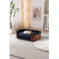 thumbnail image 6 of Scandinavian Elevated Dog Bed Pet Sofa With Solid Wood Legs Walnut Bent Wood Back and Cashmere Cushion for Large Dogs, 6 of 9