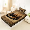 thumbnail image 4 of Erosebridal Brown Rustic Farmhouse Twin Sheet Sets, Deer Wildlife Bedding, 3-Piece, 4 of 5