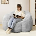 thumbnail image 2 of Laintene Giant Bean Bag Chair, Bear Paw Shaped Lazy Sofa Chair with Premium Memory Foam Filler, Bean Bag Chair for Girls, Single Leisure Sofa Chair for Dorm Bedroom Living Room, Gray, 2 of 9