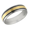 thumbnail image 2 of Mens 6mm Antiqued Titanium Wedding Band Ring with 14K Gold Inlay, 2 of 6