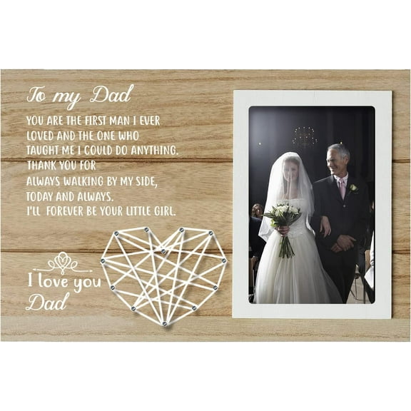 Bride-To-Be Commemorate Picture Frame Commemorative Gift From the Bride to Dad Wedding Memorial Photo Frame for Father's Day Birthday Gift 4x6inch Photo