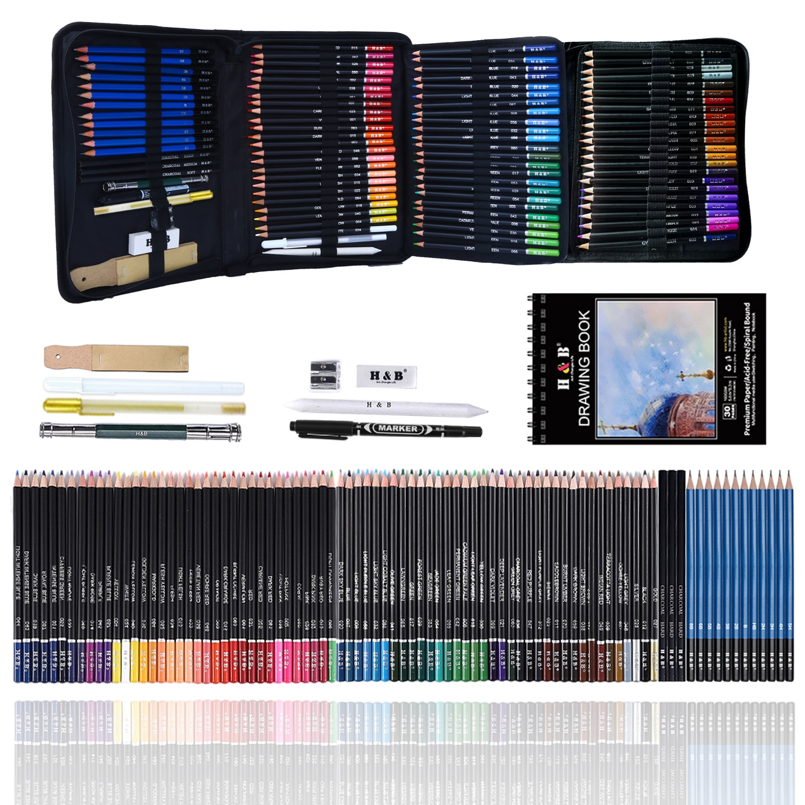 Kalour Sketching Pencil Set(34 Pack) - Includes Sketchbook - Zippered  Travel Case - Sketch Pencil,Charcoal Pencil,Blending Paper,Eraser - Art  Drawing Supplies for Beginner, Kids,Adults - Yahoo Shopping
