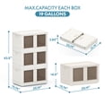 thumbnail image 2 of STOREADY Set of 3 Foldable Plastic Storage Bins, Milky White Stackable Storage Organizer, Closet Organizers with Lids and Wheels, 2 of 4
