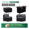 thumbnail image 5 of Clouddwell 12-Piece Patio Furniture Set With Fire Table On Sale, Black Rattan Wicker Outdoor Sectional Sofa Couch with Table Patio Conversation Set for Lawn& Backyard, Gray, 5 of 7