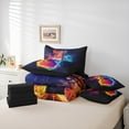 thumbnail image 6 of Homewish Gradient Music Guitar 7-Piece Bedding Comforter Set For Children Teens Adults,Geometric Honeycomb King Bedding Sets,Musical Instrument Ultra Soft Bed Sheets,Ultra Soft Home Decor,Reversible, 6 of 8