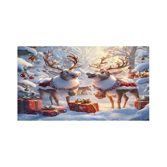 Tela De Fondo Navideña Trineo Navideño De Fondo Iluminación Clásica Decoración Para Fiestas Navideñas Pancarta Para Exteriores Feliz Navidad Decoración Navideña