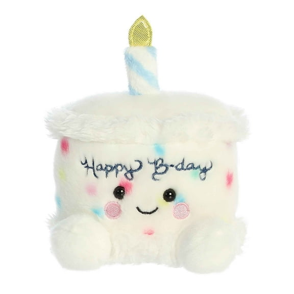 Aurora - Mini White Palm Pals - 5.5" Happy B'Day Cake - Adorable Stuffed Animal