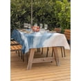 thumbnail image 2 of Outdoor Tablecloth with Umbrella Hole & Zipper, Navy Blue Beach Coastal Rectangle Tablecloth 60x102 Inch, Summer Nautical Seaside Ocean Beige Patio Table Cover Waterproof Table Cloth for Picnic/Party, 2 of 7