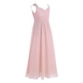 thumbnail image 3 of Aislor Kids Girls Chiffon Lace Sleeveless Wedding Bridesmaid Flower Dress Long Maxi Party Gown, 3 of 7