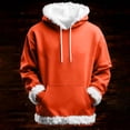 thumbnail image 4 of Wrtxtat Men's Sweatshirt Autumn Midweight Fashion Loose Fit Drawstrings Hoodie with Kangaroo Pocket Solid Color Long Sleeve Pullover Orange S, 4 of 9