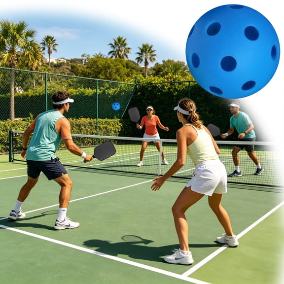 1 Pc Blue 26 Holes Pickleball Ball, 2.8 Inch Blue Polymer Pickle Balls, Aerodynamic Stable Ball for Indoor & Outdoor Court, Recreational Sports Training & Backyard Game