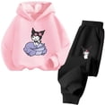 thumbnail image 4 of Conjunto de sudadera con capucha Kuromi para niñas y niños, sudaderas de manga larga para niños, primavera y otoño, camisetas con capucha informales de dibujos animados para niños de 3 a 14 años, 4 of 5