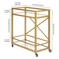 thumbnail image 4 of Evelyn&Zoe Wilson 30" Wide Rectangular Bar Cart in Brass, 4 of 7