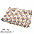 thumbnail image 5 of Chevron Floor Pillow Lounger Cover, Retro Chevron Pattern Abstract Waves Happiness Contrasting Colors Creativity, Nap Mat Printed Fabric Case for 5 Pillows, 88" x 36", Grey Marigold Red, by Ambesonne, 5 of 5