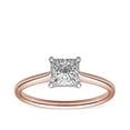 thumbnail image 1 of 1.00 T.C.W Princess Shape Natural Diamond Latest Design Solitaire Wedding Ring for Ladies Solid 14K Rose Gold Size 8, 1 of 7