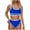 Blue, variant on Bigersell Womens High Waisted Bikini Sets, Color Block Two Piece Swimsuits, Sporty Bathing Suits for Women Trendy Crop Tops Swimsuits Sets Beach Vacation Swimwear Green-1 S