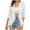 White, variant on qolati Women's Summer Dressy Eyelet Tops Lightweight 3/4 Sleeve Solid Color Cardigan Jackets Casual Ruffle Flowy Cover Up Blouse