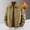 #251-Khaki, variant on Ceisia Men's Reversible Sherpa Lined Cotton Trucker Jacket Fleece Collar Loose Fit Multi Pocket Warm Outer Coat Gift