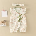 thumbnail image 5 of Utlike Baby Girls Bodysuits Newborn Butterfly Sleeves Floral Embroidery Summer Cute Romper Breathable Onesies For Infant Size 0-3 Months, 5 of 9