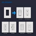 thumbnail image 2 of 1-Gang Screwless Decorative Wall Plate, Unbreakable Thermoplastic Faceplate, UL Listed, 10-Pack, White, 2 of 8