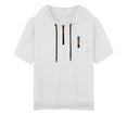 thumbnail image 5 of Men's Lightweight Short Sleeve Hooded T Shirt Breathable Athletic Pullover with Drawstring Casual Summer Sports Tee Mens Summer Lightweight Pullover Tee Shirts, 5 of 5