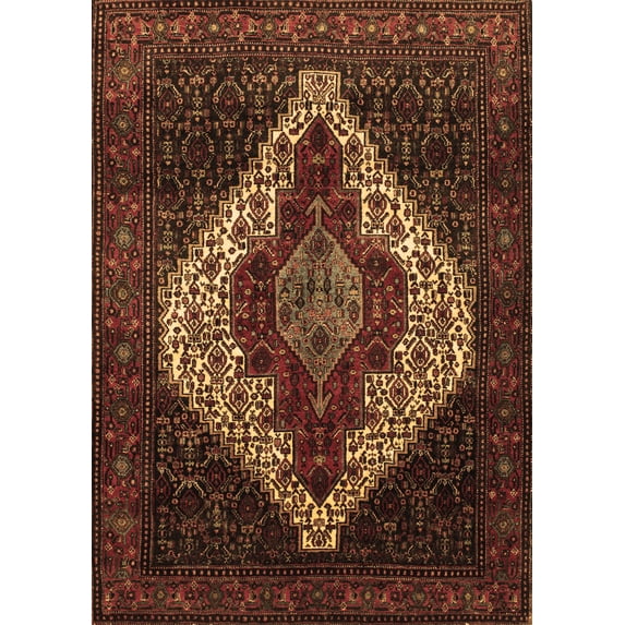 Ahgly Company Indoor Rectangle Persian Brown Traditional Area Rugs, 8' x 10'