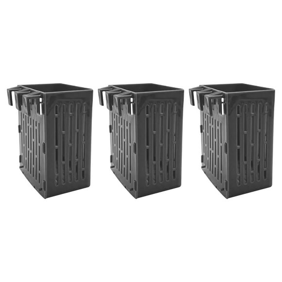Kitchen Utensil Set Fish Tank Hydroponic Basket Aquarium Plant Holder Fish Tank Plant Holder With Hooks For Fish Tank Aquaponic Plant Cultivation And Decorations, 3Pcs Black