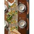 thumbnail image 3 of Table Runner 108 Inches Long for Kitchen Dining, Sunflower Rustic Dresser Scarf Farmhouse, Dining Table Decorations for Wedding/Parties, Vintage Wooden Flowers Butterfly 13 x 108 In, 3 of 9