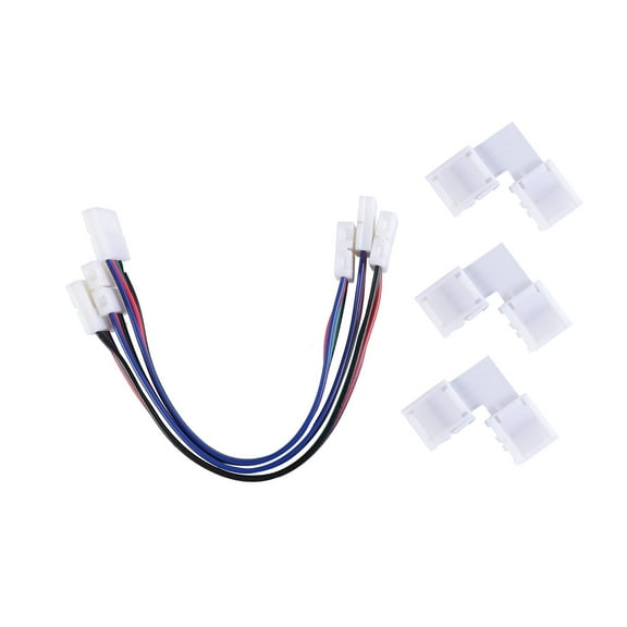 WHAMVOX RGB LED Strip Connector 4 Pin Jumper for Connecting LED Light Strips with Power Adapter Assorted