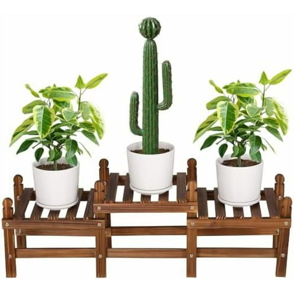 3 Tier Plant Stand Indoor,Wooden Low Plant Bench for Multiple Plants,Corner Flower Pot Stand Long Plant Holder for Balcony Patio Garden Decor (Free-Style Combination)