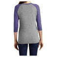 thumbnail image 2 of Mafoose Womens Perfect Tri 3/4-Sleeve Female Raglan T-Shirt Purple Frost/ Grey Frost 4XL, 2 of 6