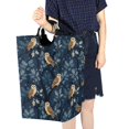 thumbnail image 4 of Yayeee Freestanding Laundry Hamper with Handle Collapsible Large Storage Basket for Clothes, Blue Cartoon Owl Pattern, 4 of 7