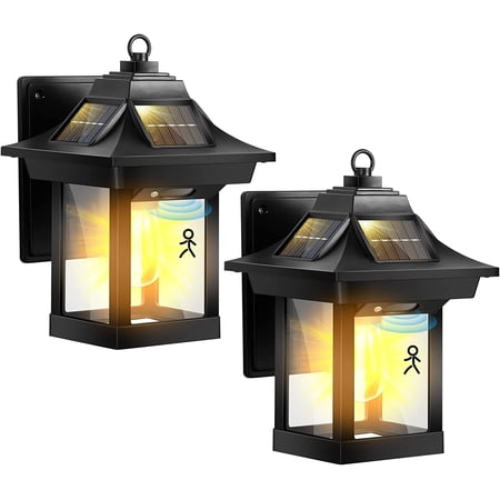 Solar Outdoor Wall Lights, Dusk to Dawn Motion Sensor Solar Lantern ...
