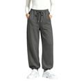 thumbnail image 3 of Jogger Sweatpants for Women Barrel Drawstring Loose Fit Track Pants Casual Elastic Waist Pants with Pockets Trendy Fall Outfits Lounge, 3 of 7