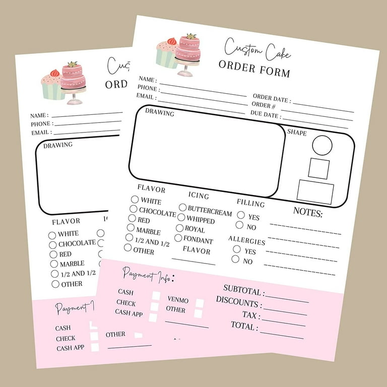 custom-cake-order-form-sheets-50-pk-for-bakers-dessert-wedding-birthday-party-cake-form-book-bakers-supplies-small-business-planner-8-5x11-inches-walmart-com
