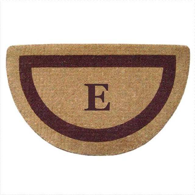 Nedia Home 02055E Monophoto - Cadre Brun 22 x 36 Po Demi-Rond Paillasson de Coco Robuste - Monogrammé E